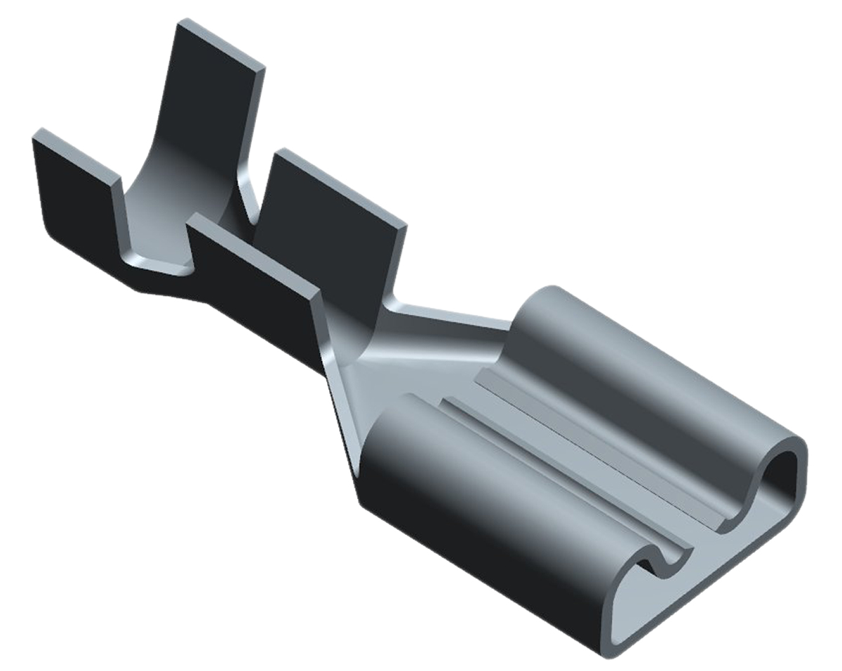 TE Connectivity FASTON .250 Grey Uninsulated Female Spade Connector, Receptacle, 6.35 x 0.81mm Tab Size, 0.8mm² to 2mm²