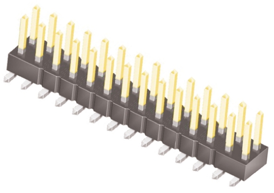 Samtec TSM Series Straight Surface Pin Header, 28 Contact(s), 2.54 mm Pitch, 2 Row, Unshrouded