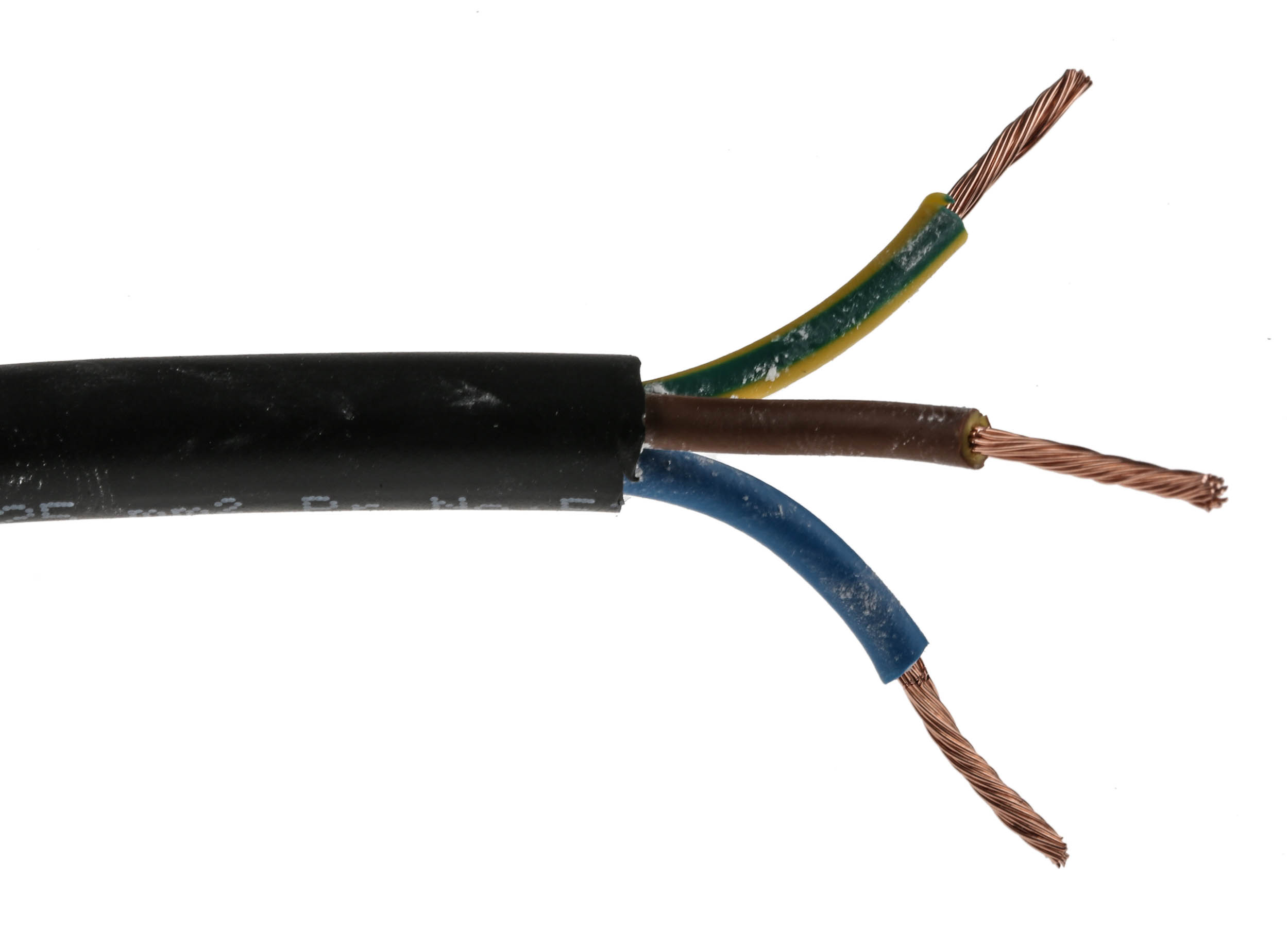 RS PRO 3183Y 1.25 mm² 3 Core Power Cable, H05VV-F, Black PVC, 100m