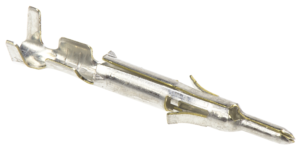 TE Connectivity Mini-Universal MATE-N-LOK Series Male Crimp Terminal, 26AWG Min, 22AWG Max