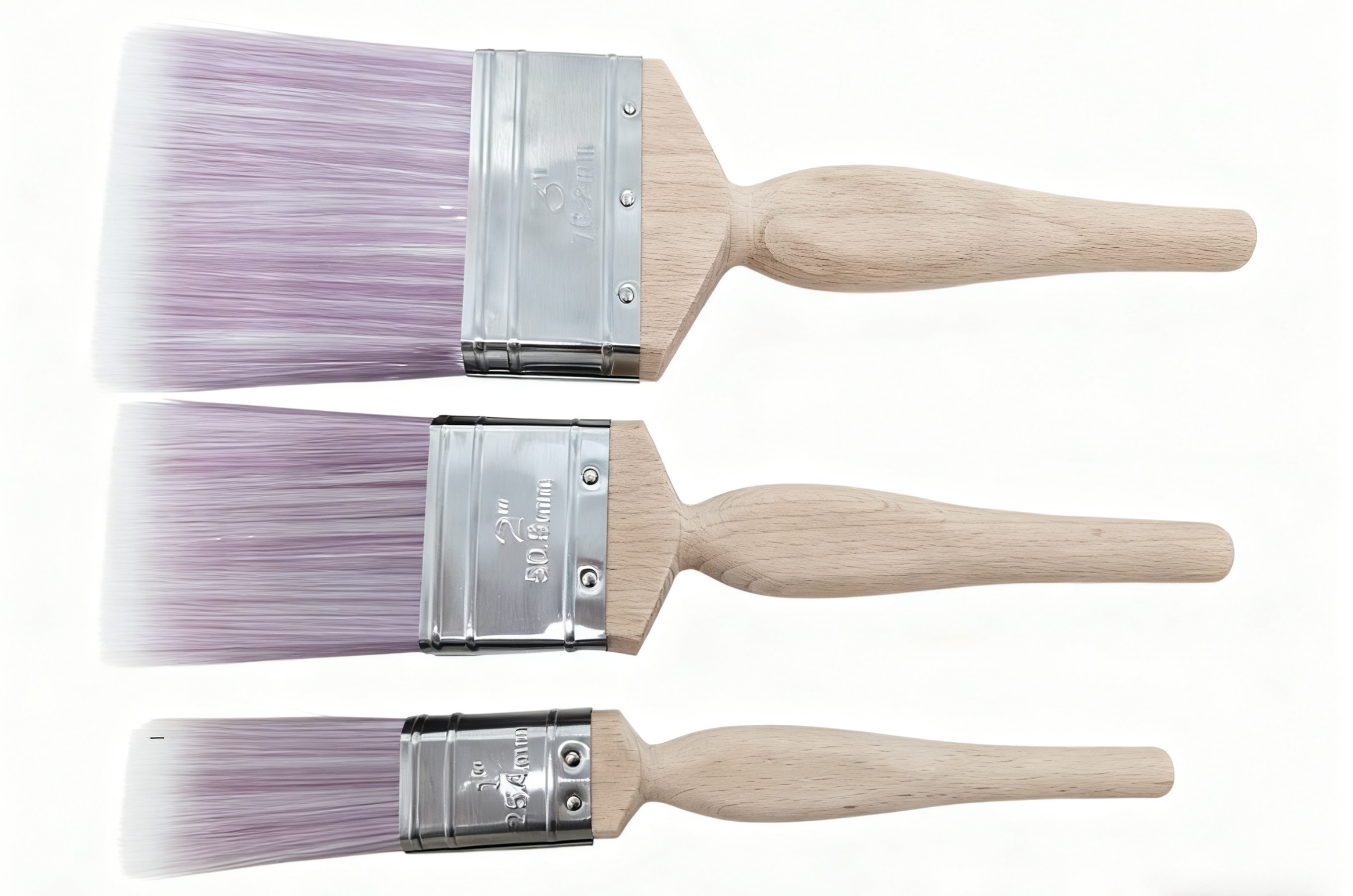 RS PRO 25 mm, 50 mm, 76 mm Synthetic Paint Brush Set with Flat Bristles