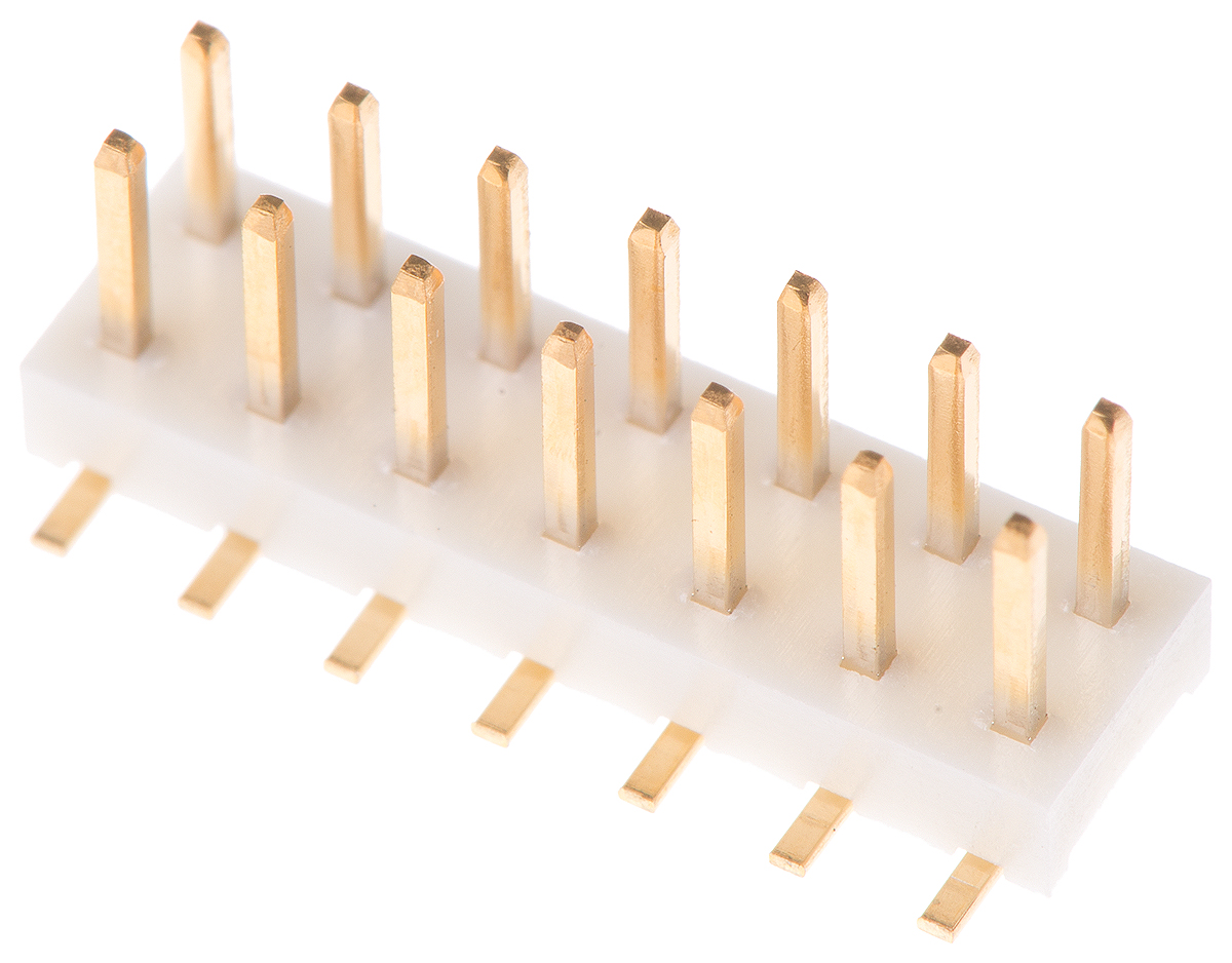 Hirose A3A Series Straight Surface Pin Header, 14 Contact(s), 2 mm Pitch, 2 Row, Unshrouded
