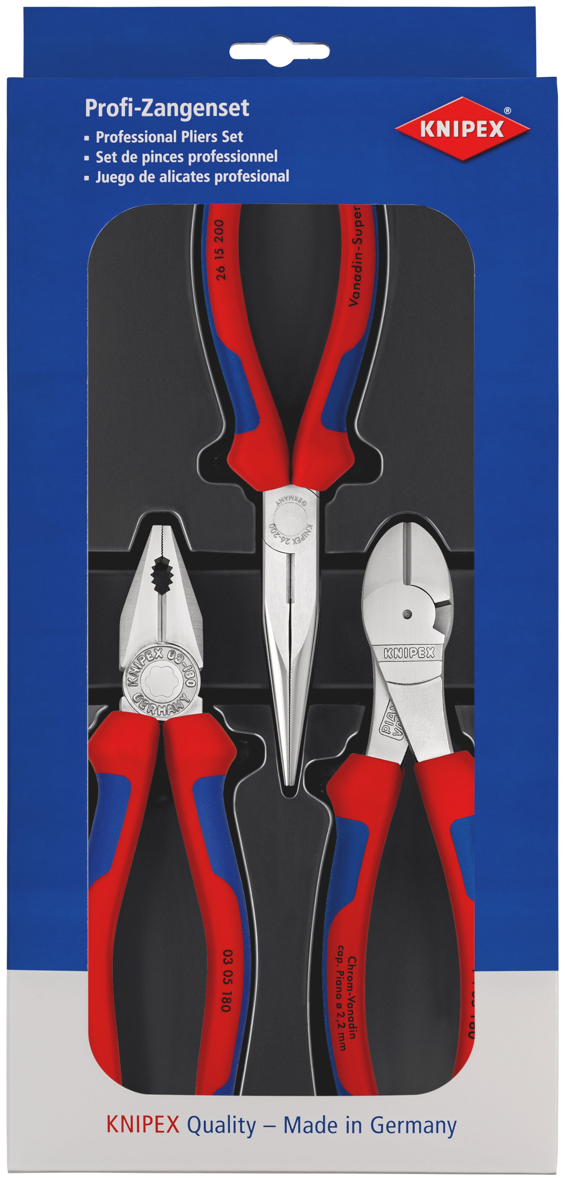 Knipex 3 Piece Cutting Tool Kit with Case, Yes