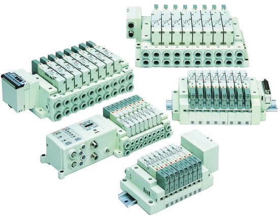 SMC SS5V series 6 station Manifold
