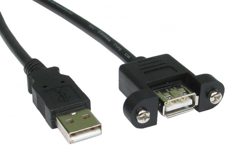 RS PRO USB 2.0, Male USB A to Female USB A, 2m