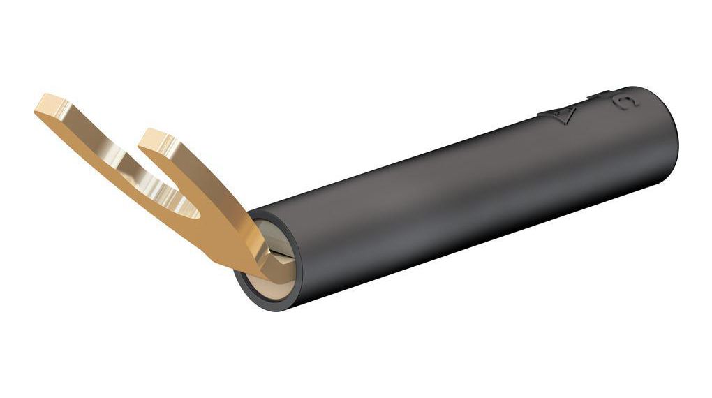 Staubli B4-I/KS Insulated Fork Terminal, 4mm Stud Size, Black