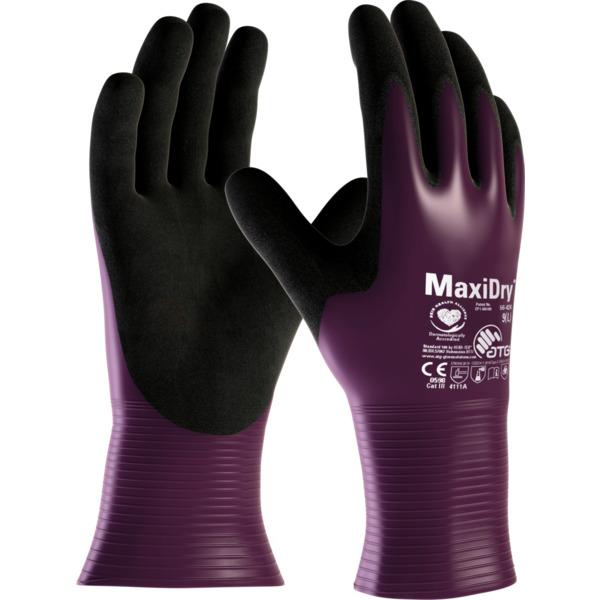 ATG Maxidry Purple Nylon Nylon, Spandex Work Gloves, Size 10, Nitrile Coating