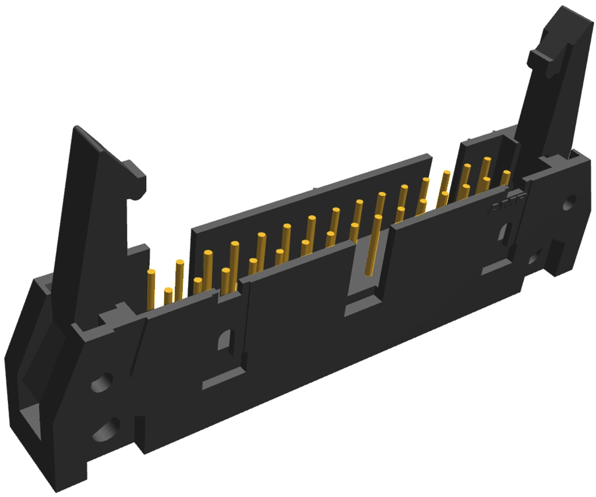 TE Connectivity AMP-LATCH Series Straight Through Hole PCB Header, 30 Contact(s), 2.54 mm Pitch, 2 Row, Shrouded