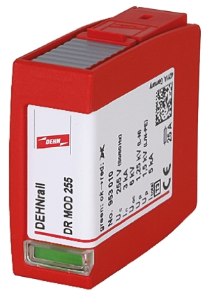 Dehn, DR Surge Protection Plug 255 V ac/dc Maximum Voltage Rating 5kA Maximum Surge Current Surge Arrester Protection