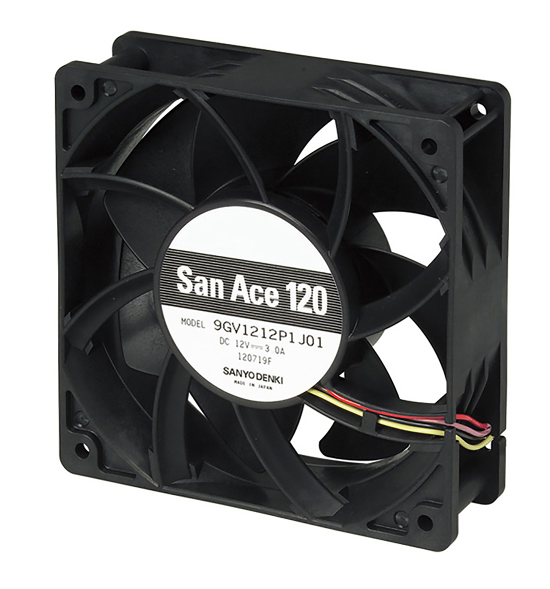 Sanyo Denki 9GV Series Axial Fan, 48 V dc, DC Operation, 380.6m³/h, 36W, 750mA Max, 120 x 120 x 38mm