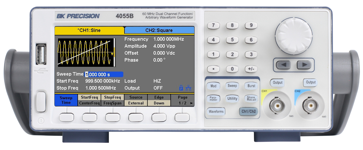BK Precision 4054 Arbitrary Waveform Generator, 25MHz Max, 1 μHz Min - With RS Calibration