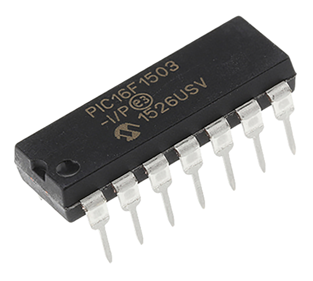 Microchip, 8 bit PIC, PIC16F1503 Microcontroller, 20 MHz, 3.5kB FLASH, 14-Pin PDIP