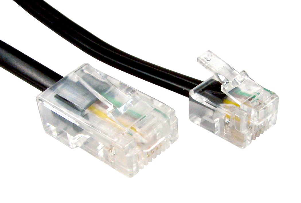 RS PRO Male RJ11 to Male RJ45 Telephone Cable, Black Sheath, 20m