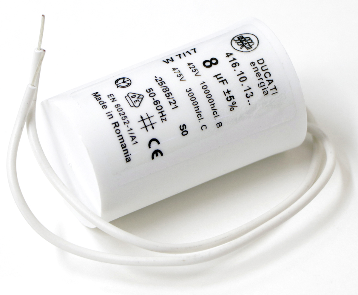 Ducati Energia 4.16.10 Polypropylene Film Capacitor, 450V ac, ±5%, 8μF, Plug In