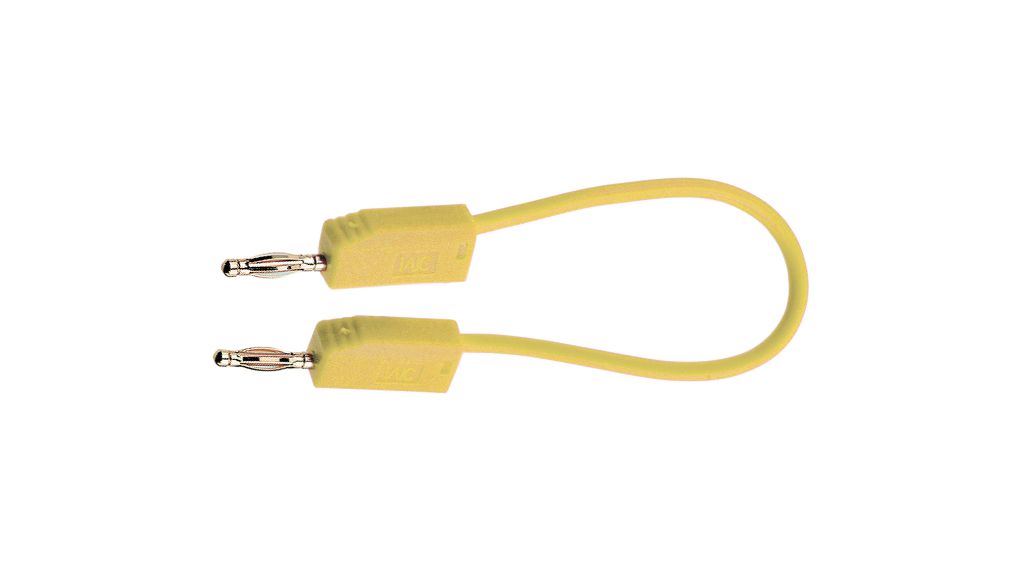 Staubli Test lead, 10A, 30 → 60V, Yellow, 45cm Lead Length