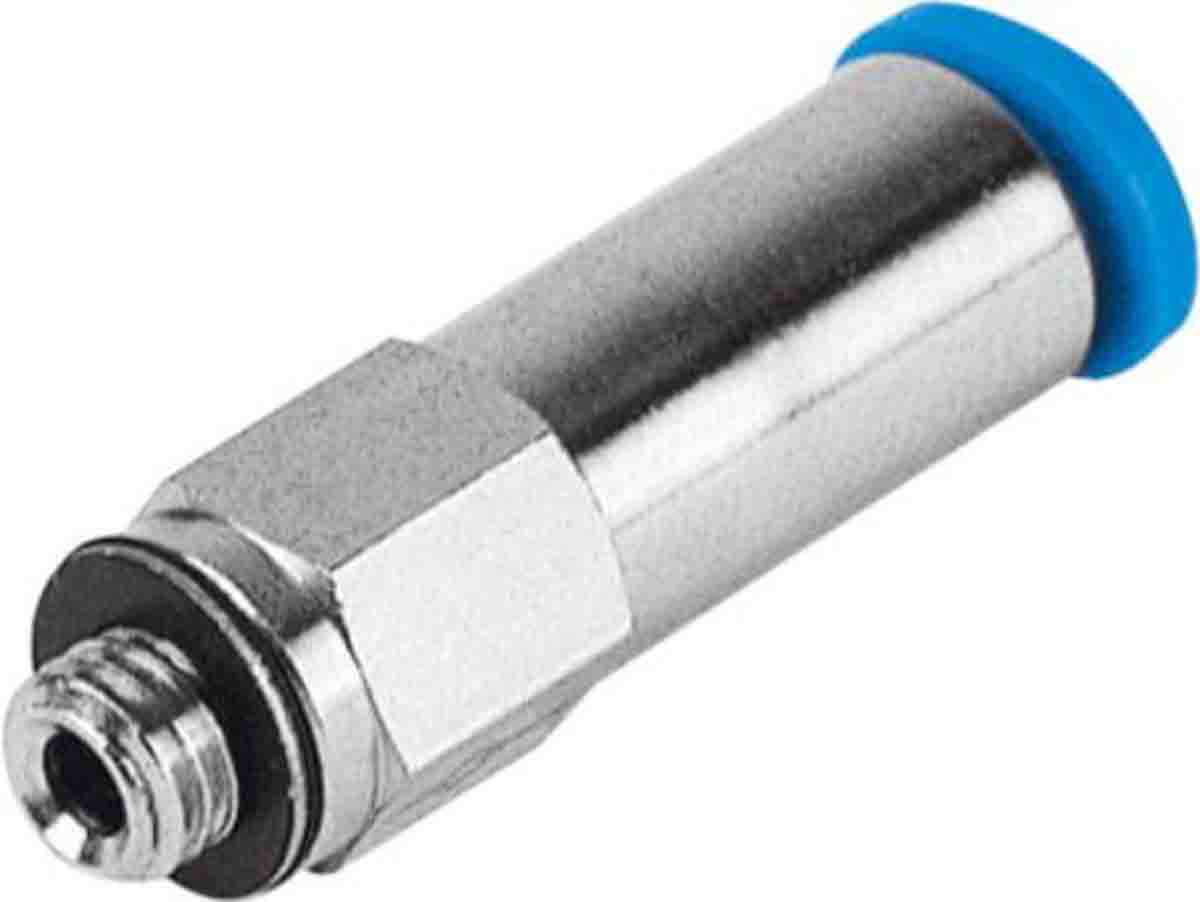 Festo Straight Threaded Adaptor, M5 Male to Push In 6 mm, Threaded-to-Tube Connection Style, 153292