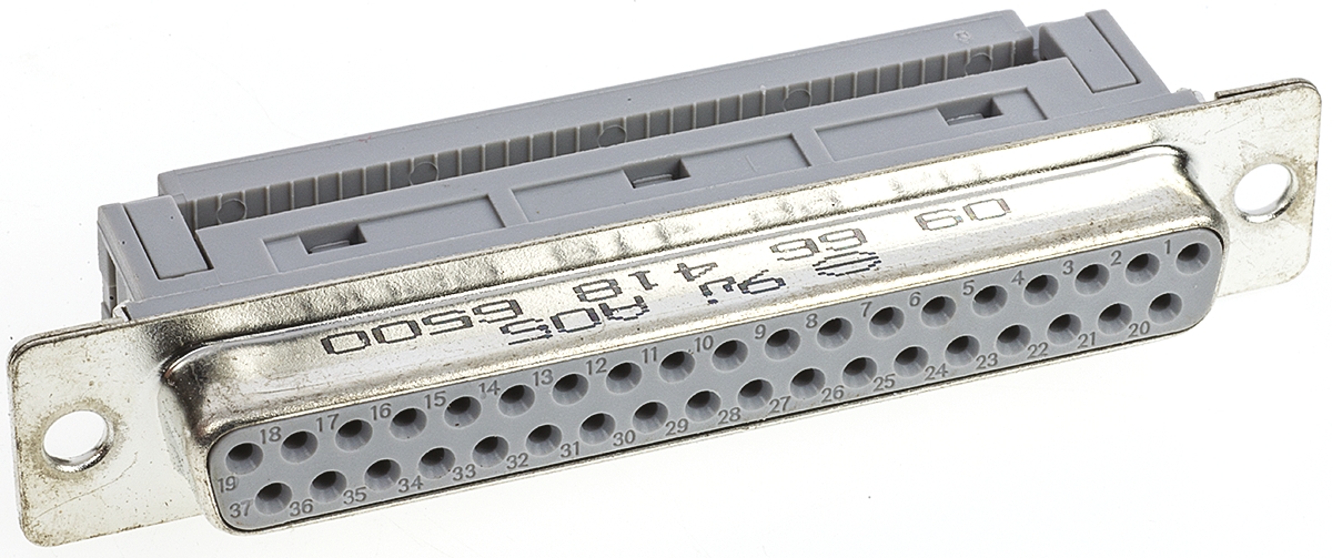 HARTING 37 Way Right Angle Cable Mount D-sub Connector Socket, 2.77mm Pitch