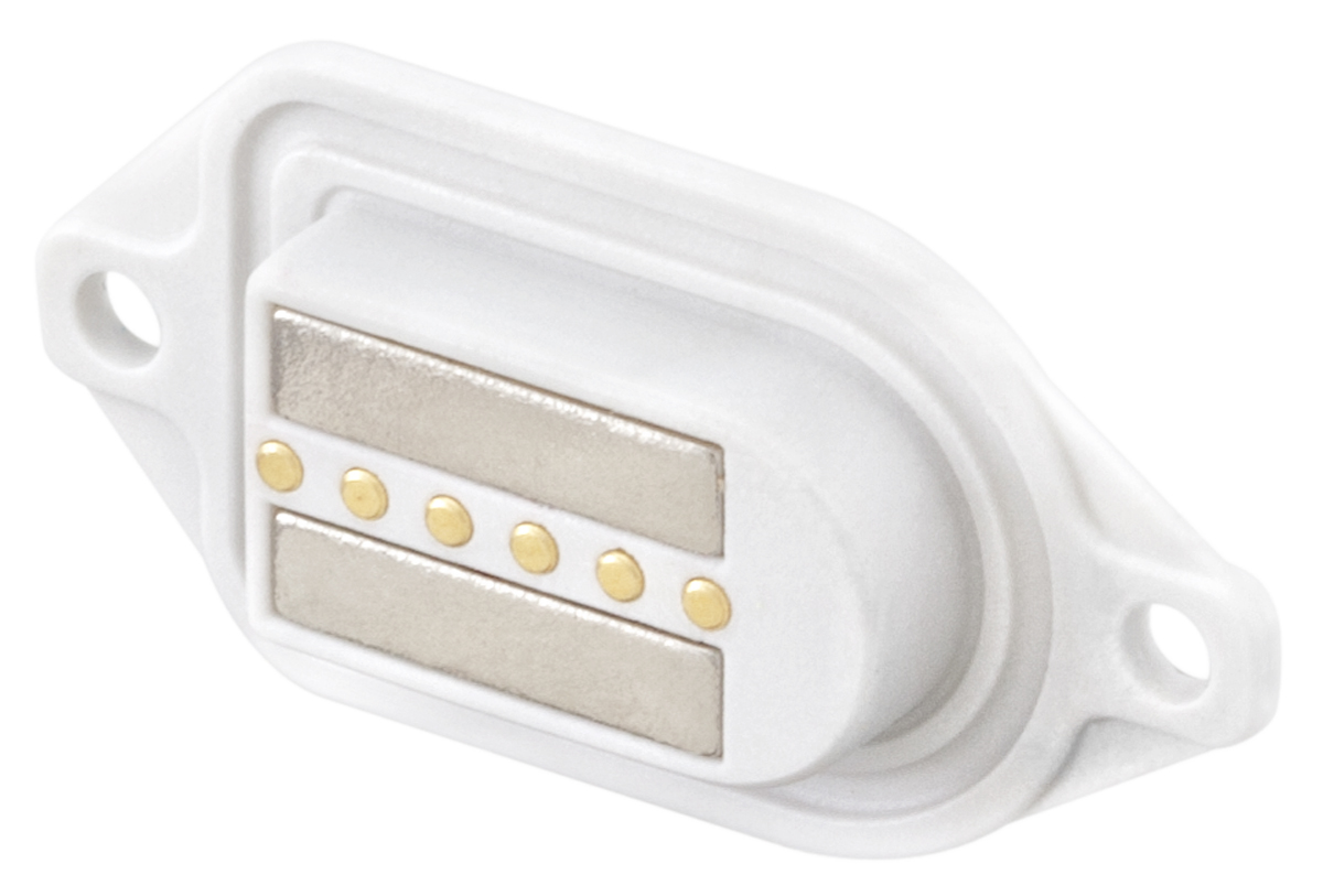 Rosenberger, MultiMag 6, Straight Panel Mount6 way Magnetic Connector, Brass Contact Female, Solder Termination