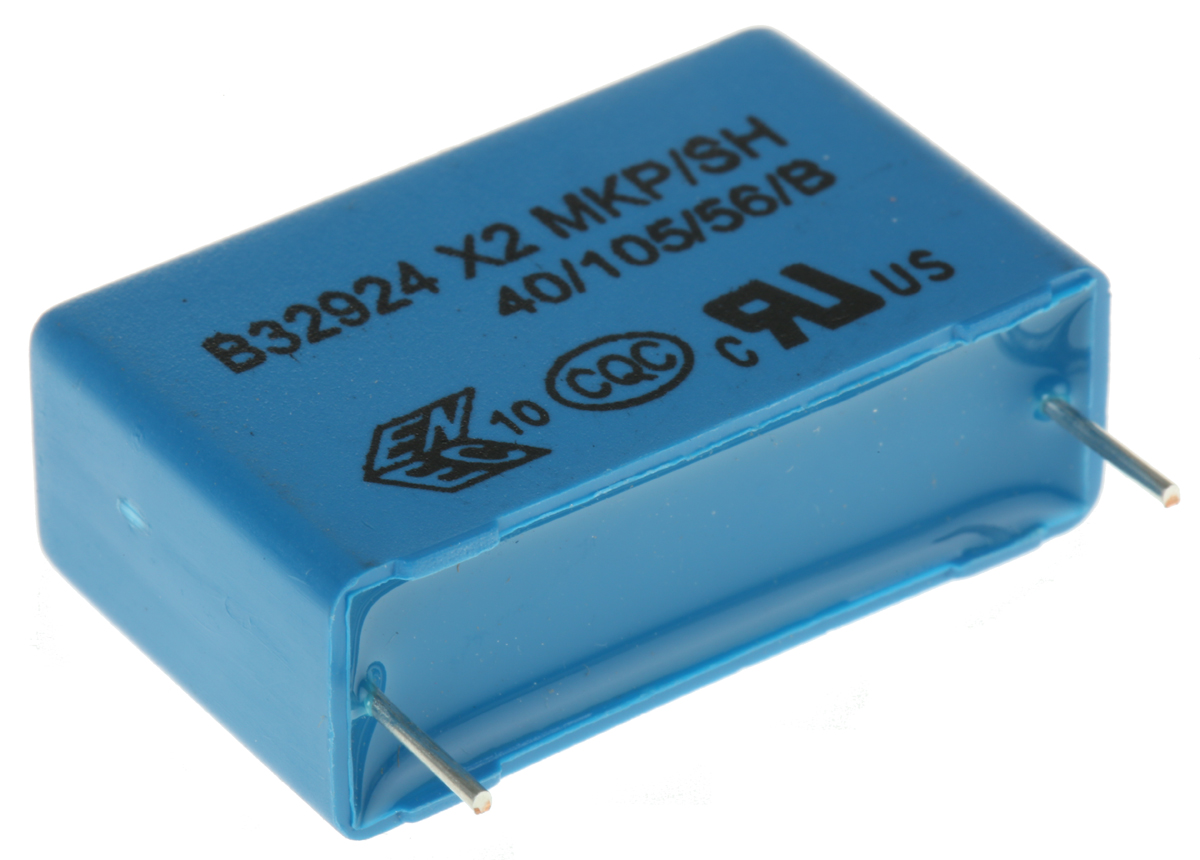 EPCOS B32924C Polypropylene Film Capacitor, 305V ac, ±10%, 1μF, Through Hole