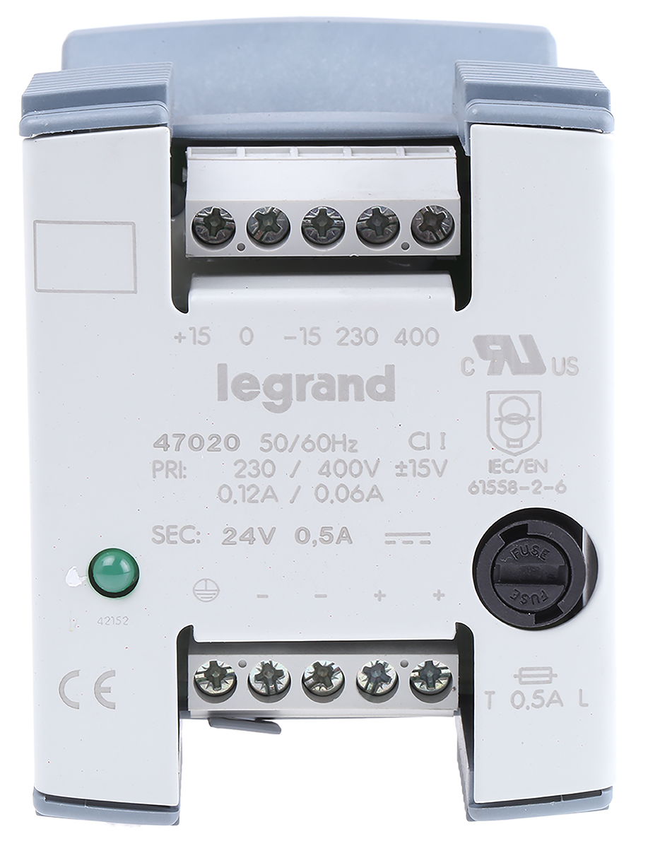 Legrand Linear DIN Rail Power Supply, 230V ac ac Input, 24V dc dc Output, 500mA Output, 12W
