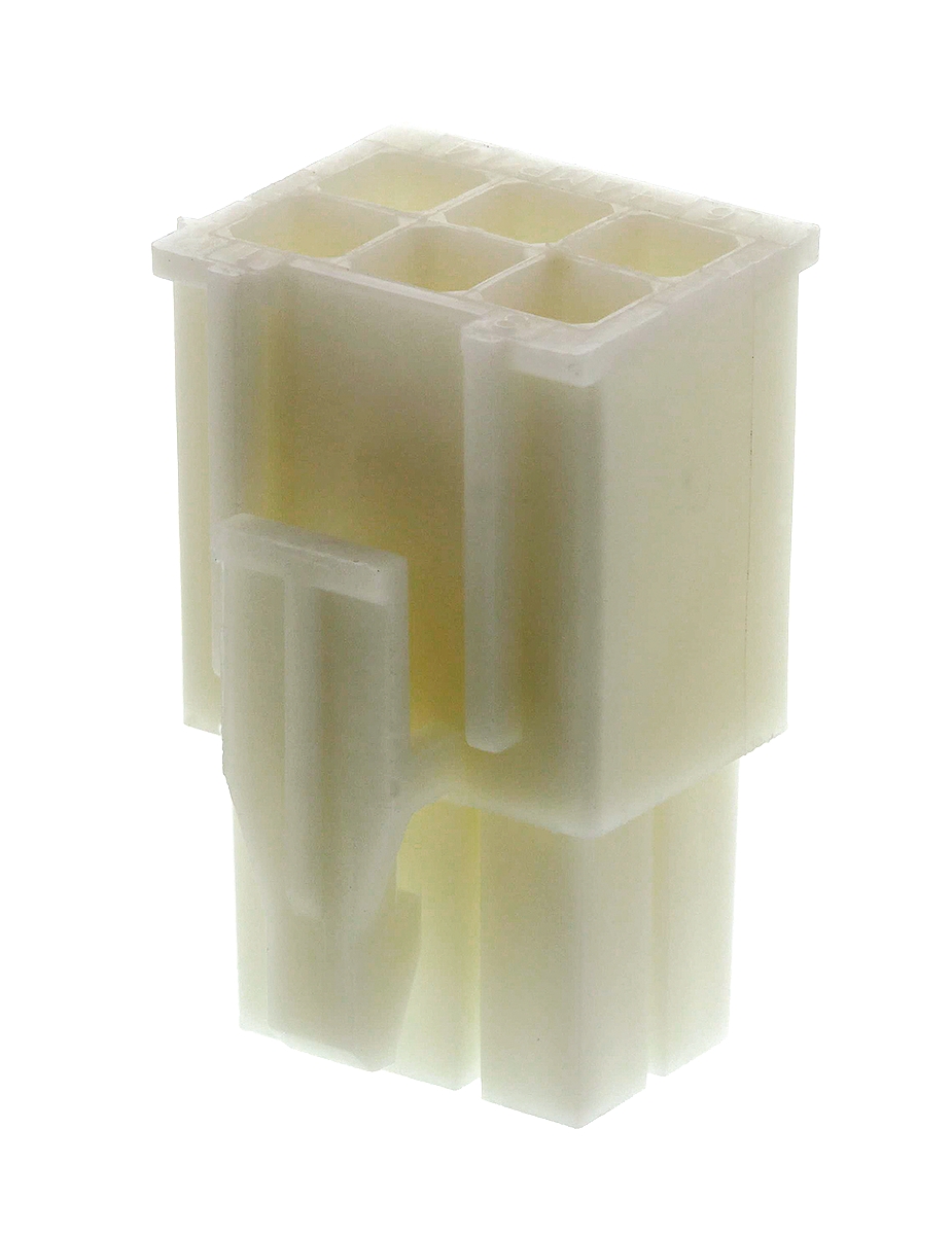 TE Connectivity, Mini-Universal MATE-N-LOK Male Connector Housing, 4.2mm Pitch, 6 Way, 2 Row
