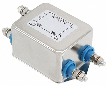 EPCOS, B84111F 36A 250 V ac/dc 60Hz, Flange Mount EMC Filter, Tab, Single Phase