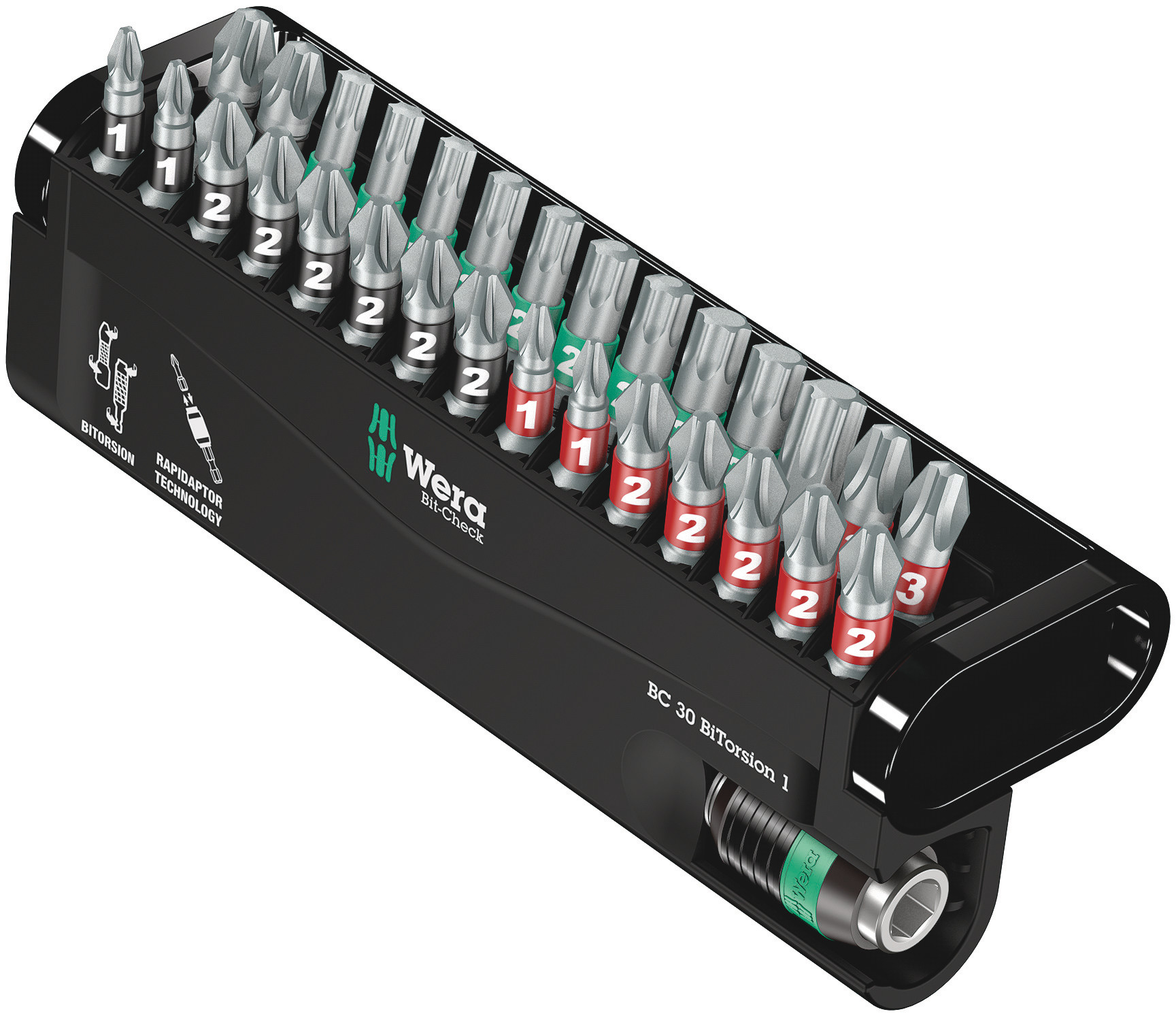 Wera Impact Bit Set 30 Pieces, Hexagon, Phillips, Pozidriv, Torx