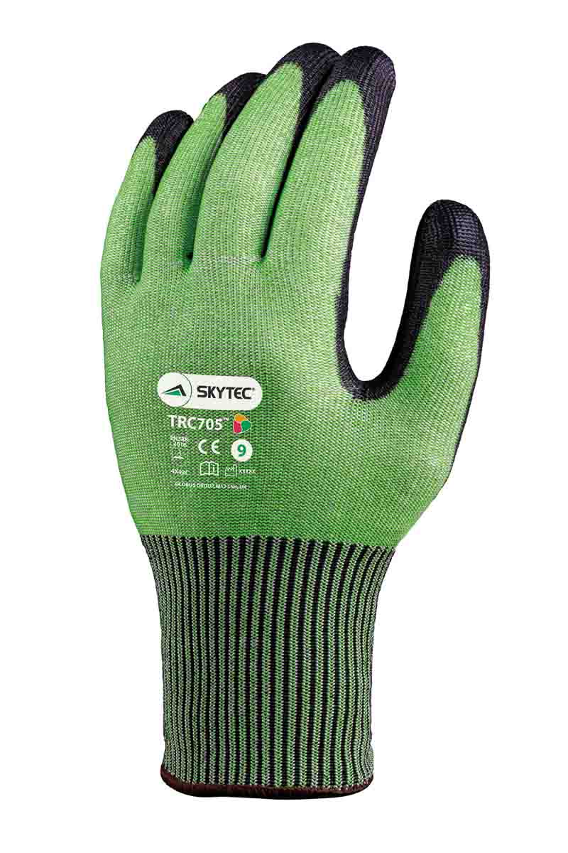 Skytec Black, Green Work Gloves, Size 10