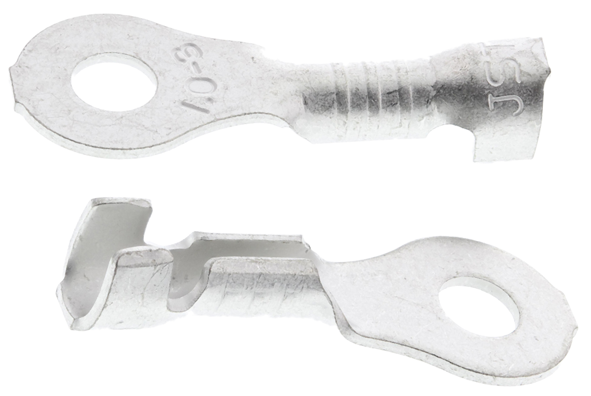 JST, LRB Uninsulated Ring Terminal, M3 Stud Size, 0.5mm² to 1mm² Wire Size