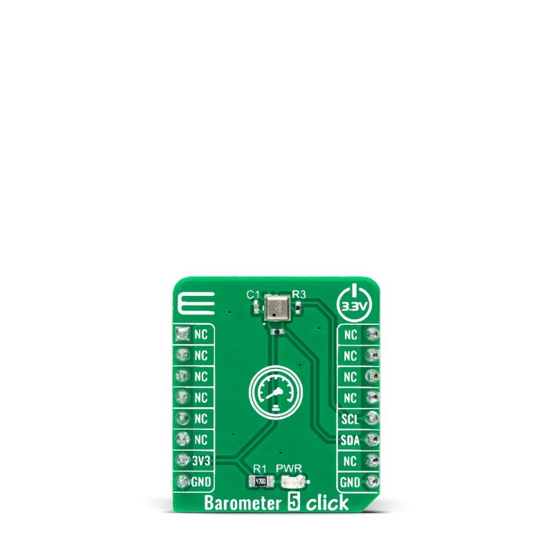 MikroElektronika Barometer 5 Click Barometric Pressure Sensor Add On Board for MS5637-02BA03 mikroBUS Socket