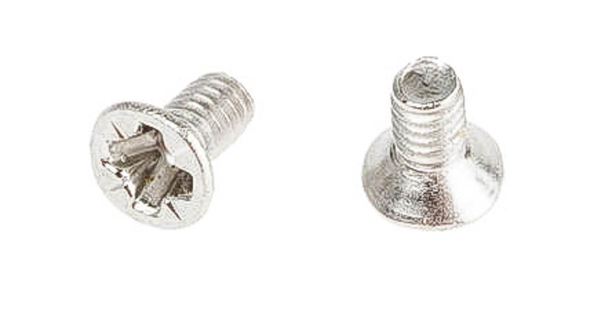 RS PRO Pozidriv M1.6 Countersunk A2 304 Stainless Steel Machine Screws DIN 965Z x 5.0mm