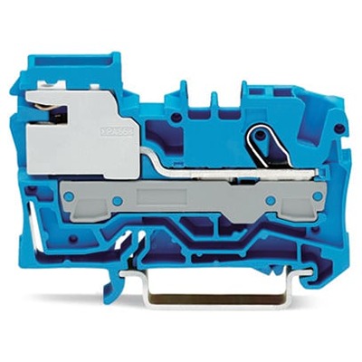 WAGO 2006-7114 TOPJOB S Series Blue, 6mm², 1-Level, Push-In Cage Clamp Termination, ATEX, EAC Ex, IECEx