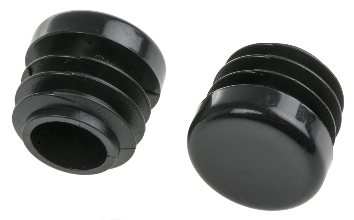 RS PRO Black Round Tube Plug