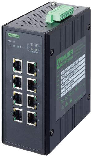 Murrelektronik Limited 58 Series DIN Rail Mount Network Hub, 8 RJ45 Ports, 1000Mbit/s Transmission, 24V dc