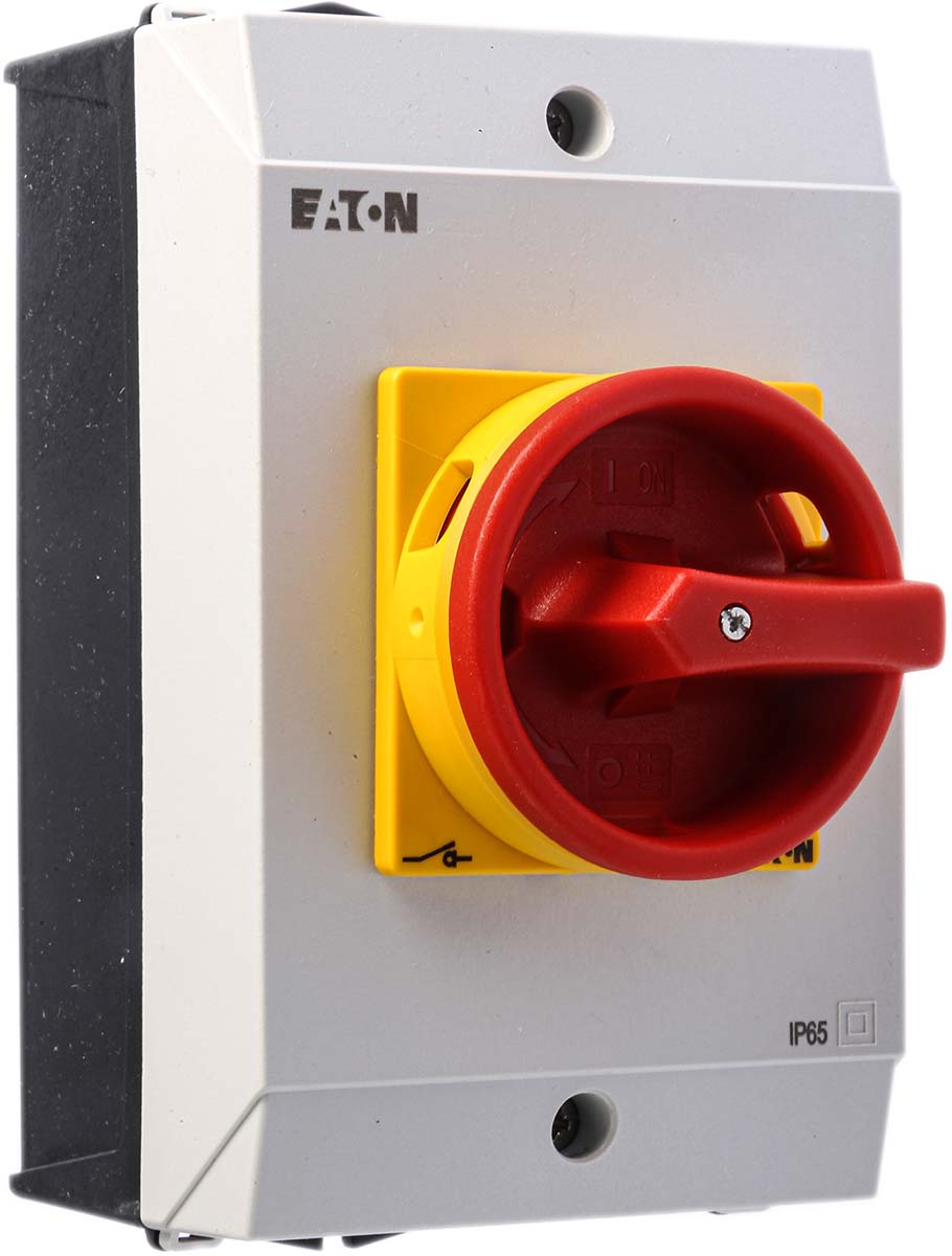 Eaton 3P Pole Surface Mount Isolator Switch - 25A Maximum Current, 13kW Power Rating, IP65
