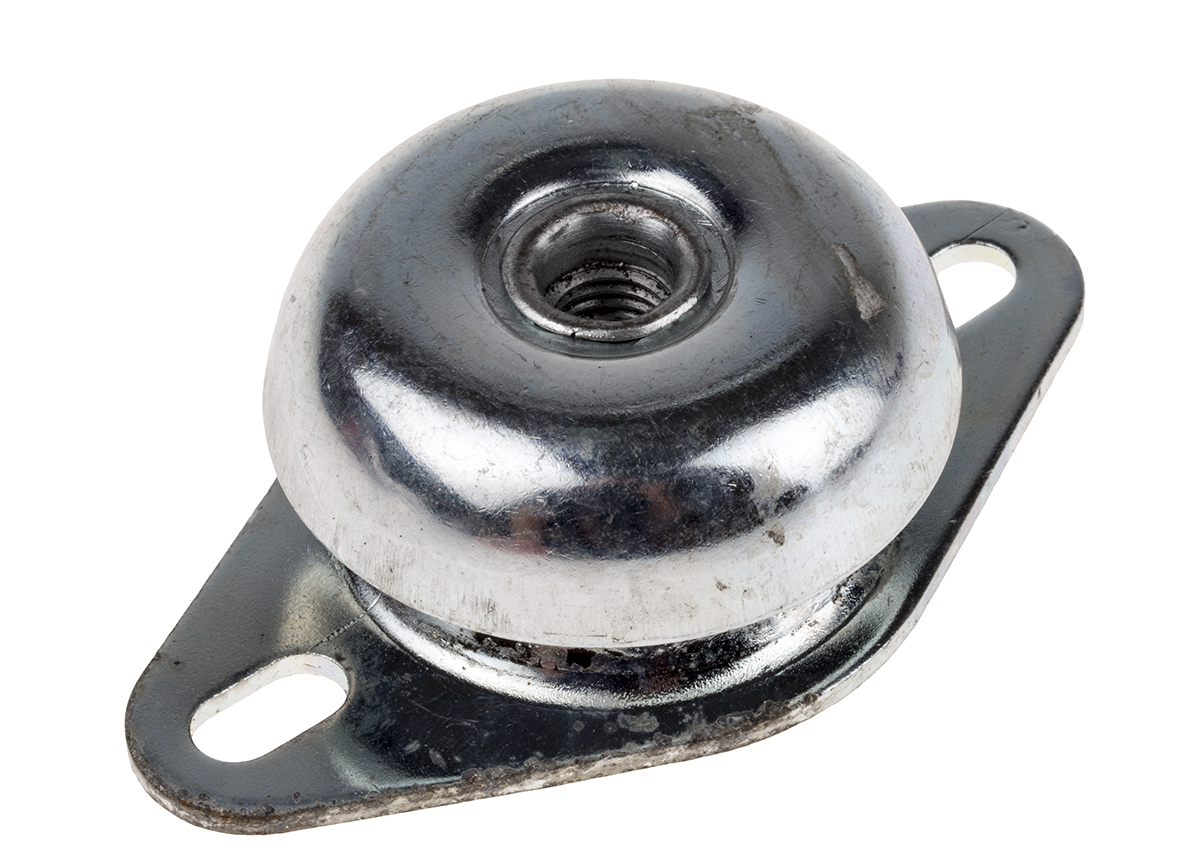 RS PRO Round M12 Anti Vibration Mount, Pedestal Mount with 124 Compression Load