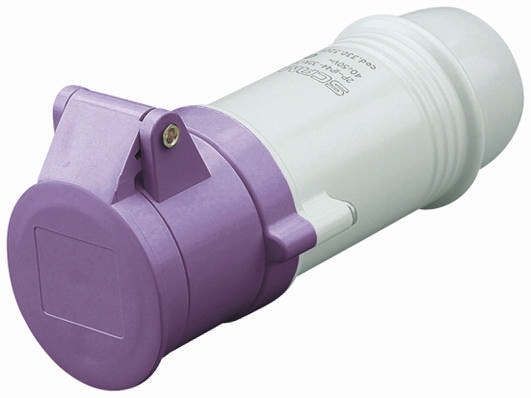 Scame IP44 Purple Cable Mount 3P Industrial Power Socket, Rated At 16A, 20 → 25 V