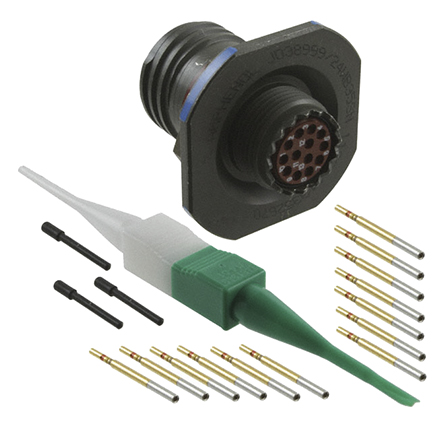 Amphenol Limited, D38999 13 Way Jam Nut MIL Spec Circular Connector ReceptacleGreen, Socket Contacts,Shell Size 11,