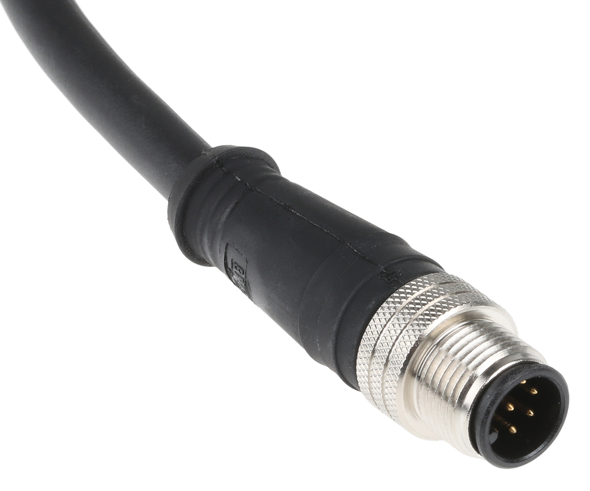 Brad from Molex Female 8 way M12 x 1 to Male 8 way M12 x 1 Sensor Actuator Cable, 2 m