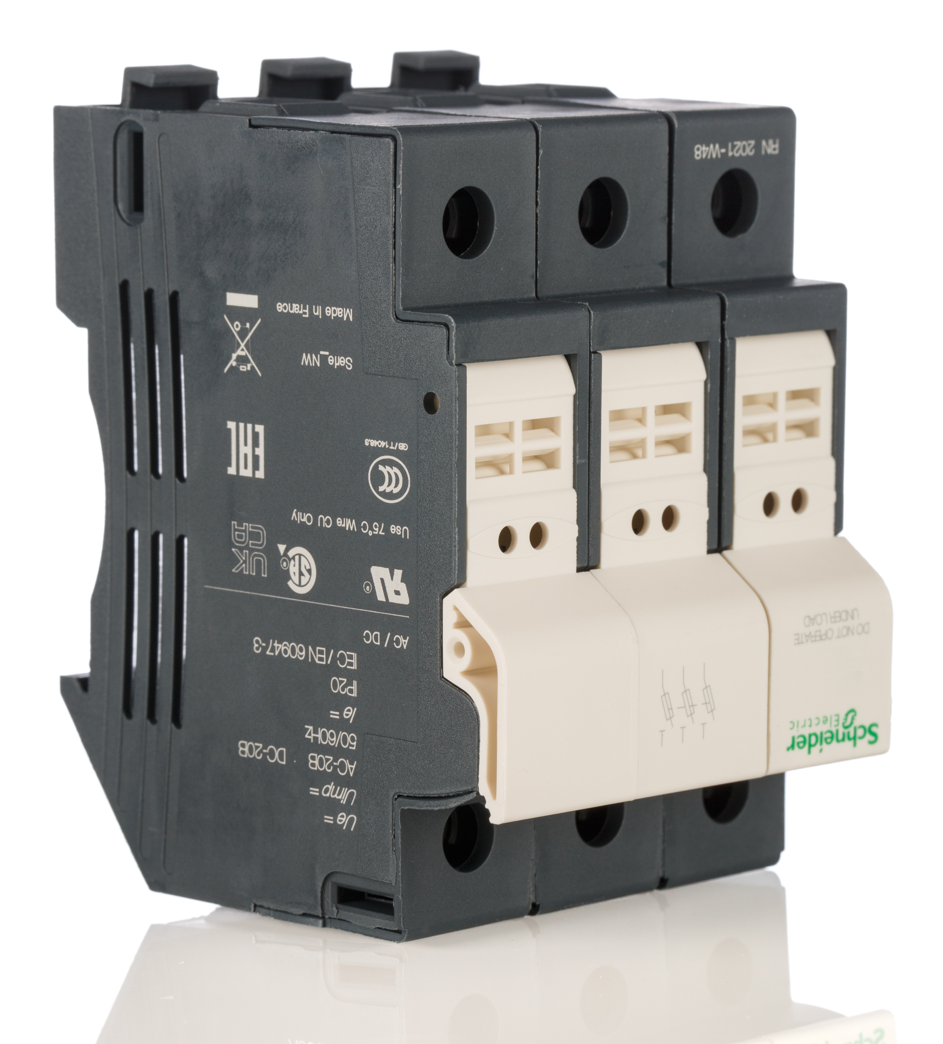 Schneider Electric 32A Rail Mount Fuse Holder for 10 x 38mm Fuse, 3P, 690V ac
