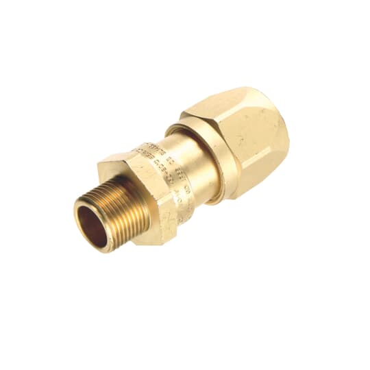 Thomas & Betts External Thread Fitting, Conduit Fitting, 20mm Nominal Size, M20, Nickel Plated Brass, Metallic