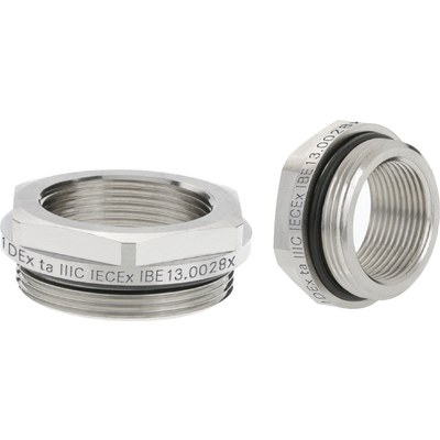 Lapp Cable Gland Adaptor, M20 Exterior Thread, M16 Interior Thread, Nickel Plated Brass, SKINDICHT Series