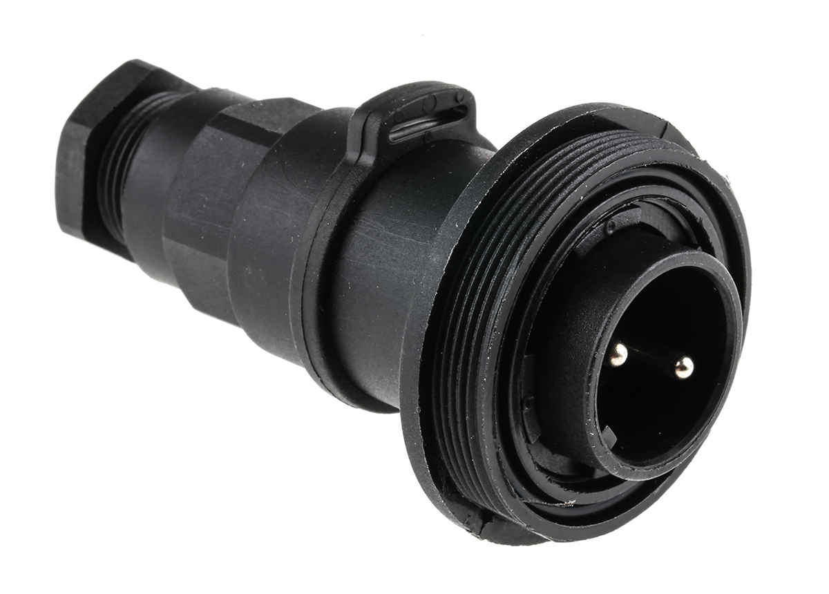 Bulgin Circular Connector, 2 Contacts, In-Line, Standard Connector, Plug, Male, IP68, Standard Buccaneer Series