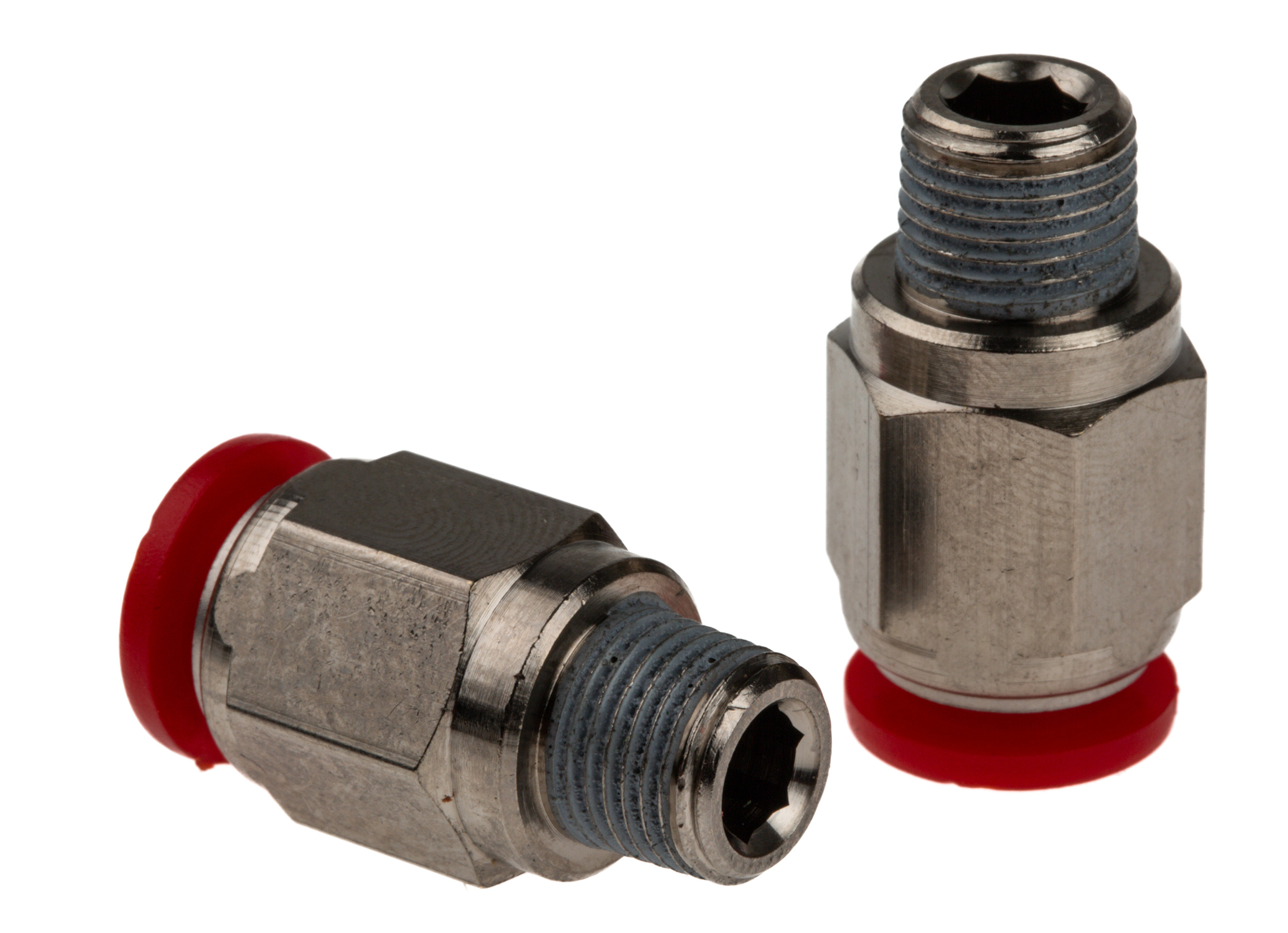 Norgren PNEUFIT Series Straight Fitting, Push In 8 mm to R 1/8, Threaded-to-Tube Connection Style
