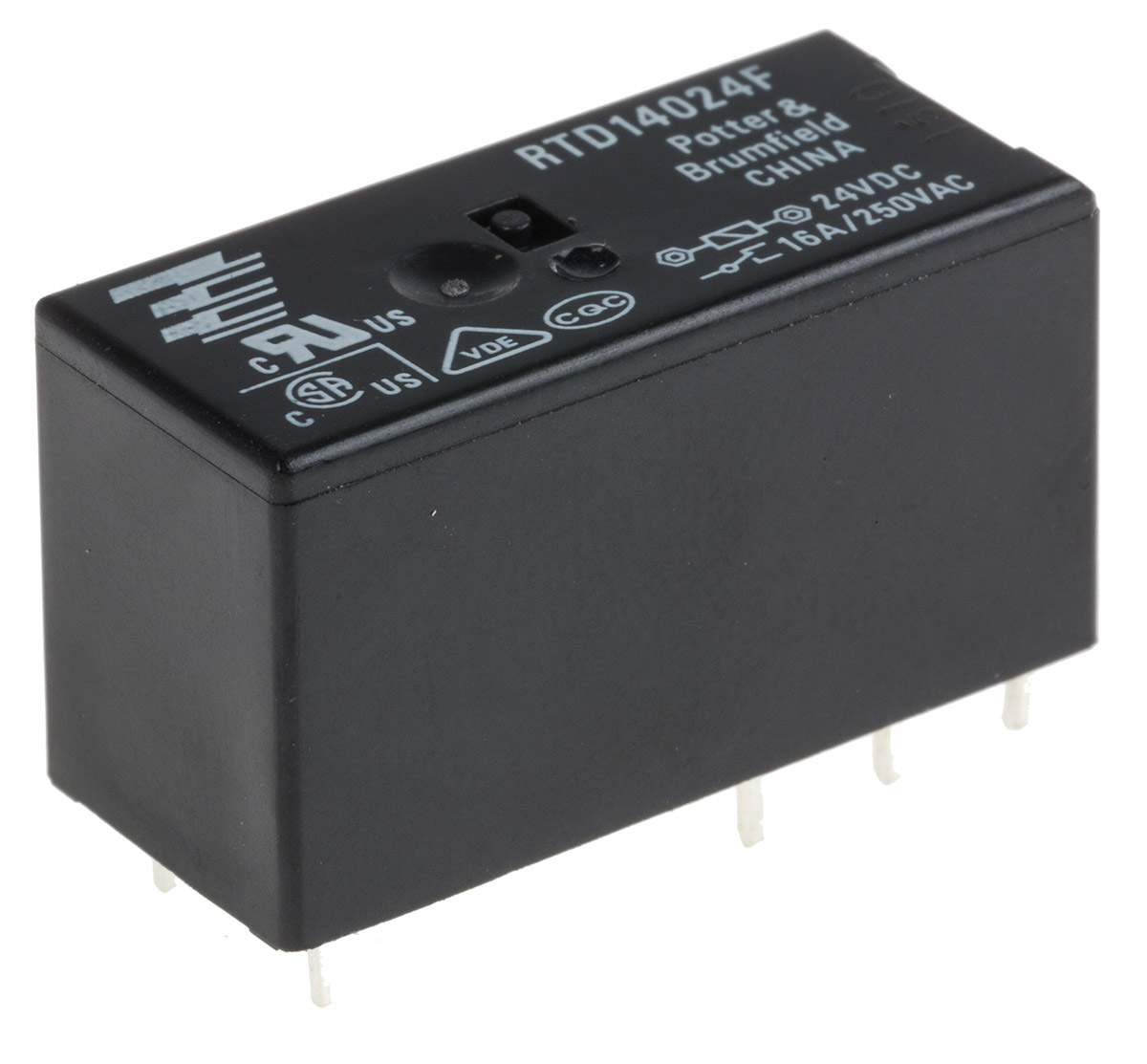 TE Connectivity PCB Mount Power Relay, 24V dc Coil, 16A Switching Current, SPDT