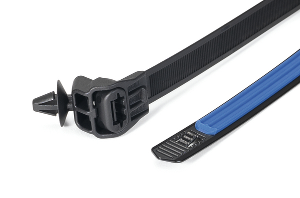 HellermannTyton Black on Blue Cable Tie Mount 9.5 mm x 140mm, 9.5mm Max. Cable Tie Width