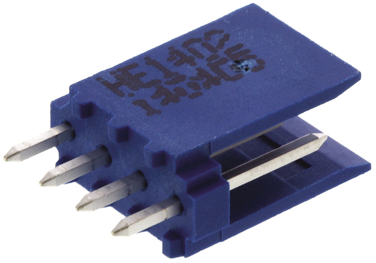 TE Connectivity AMPMODU HE14 Series Straight Through Hole PCB Header, 4 Contact(s), 2.54 mm Pitch, 1 Row, Shrouded