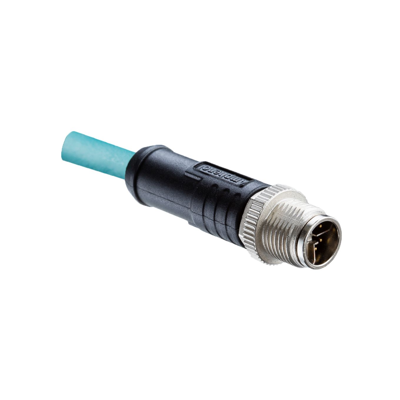 Amphenol Industrial Male 2 way M12 to Wire Lead Connector Cable, 1 m
