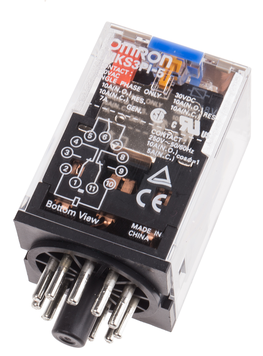 Omron Plug In Power Relay, 48V dc Coil, 10A Switching Current, 3PDT