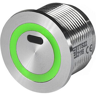 Schurter TTS Series Illuminated Push Button Switch, Momentary, Panel Mount, 22.1mm Cutout, SPST, Red/Green LED, 60V dc,